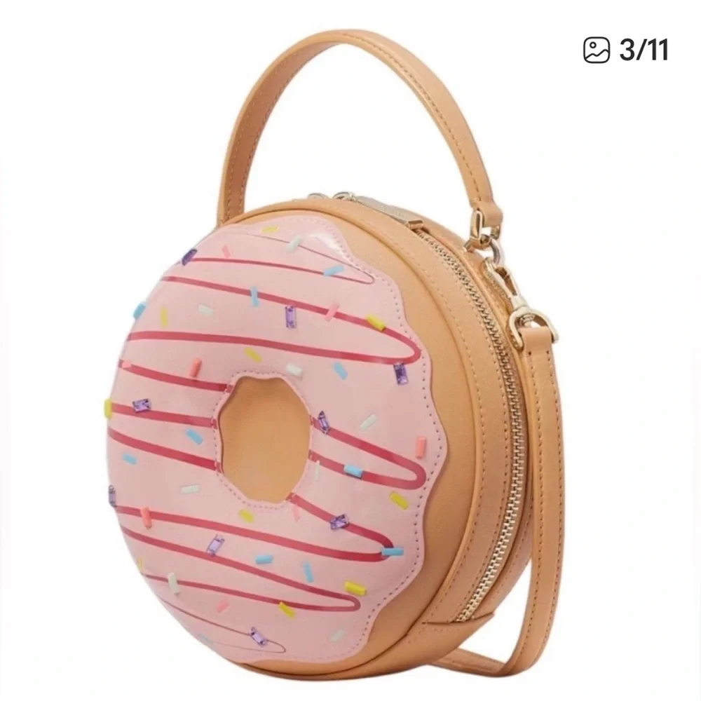 NEW Kate Spade,(RARE) Donut Crossbody Bag 3D Coffee Break Sprinkle Purse Size OS